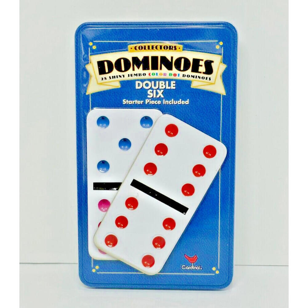 Cardinal Industries Inc Double 6 Dominoes In Tin Assorted Colors (9510C-6)